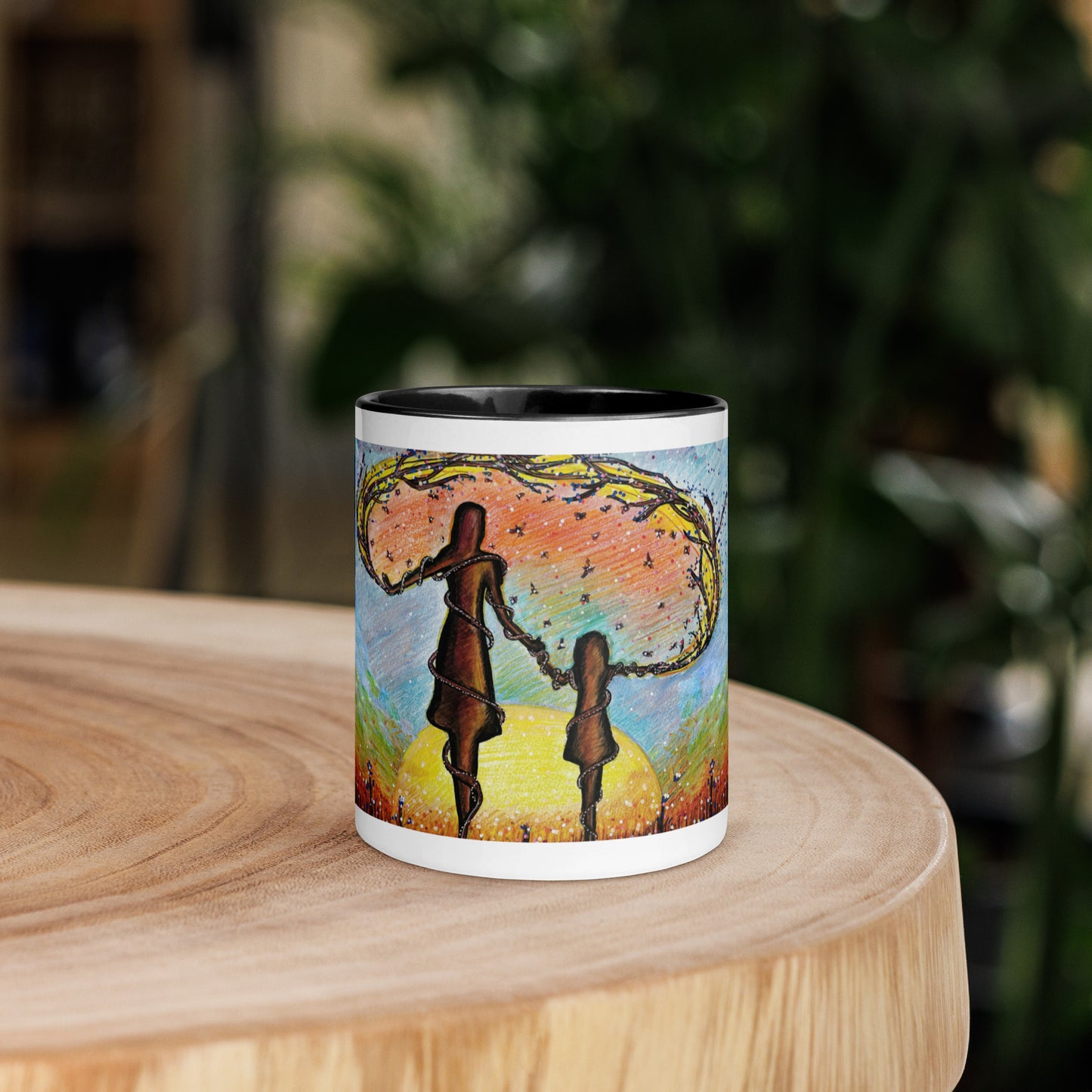 Mum & Me Mug | Choice of Black, Orange, Blue or Yellow Inside