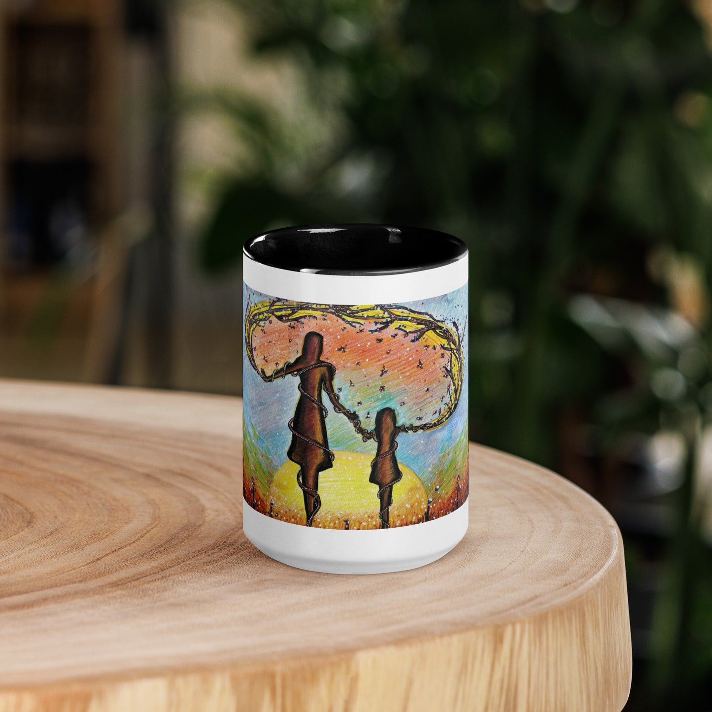 Mum & Me Mug | Choice of Black, Orange, Blue or Yellow Inside