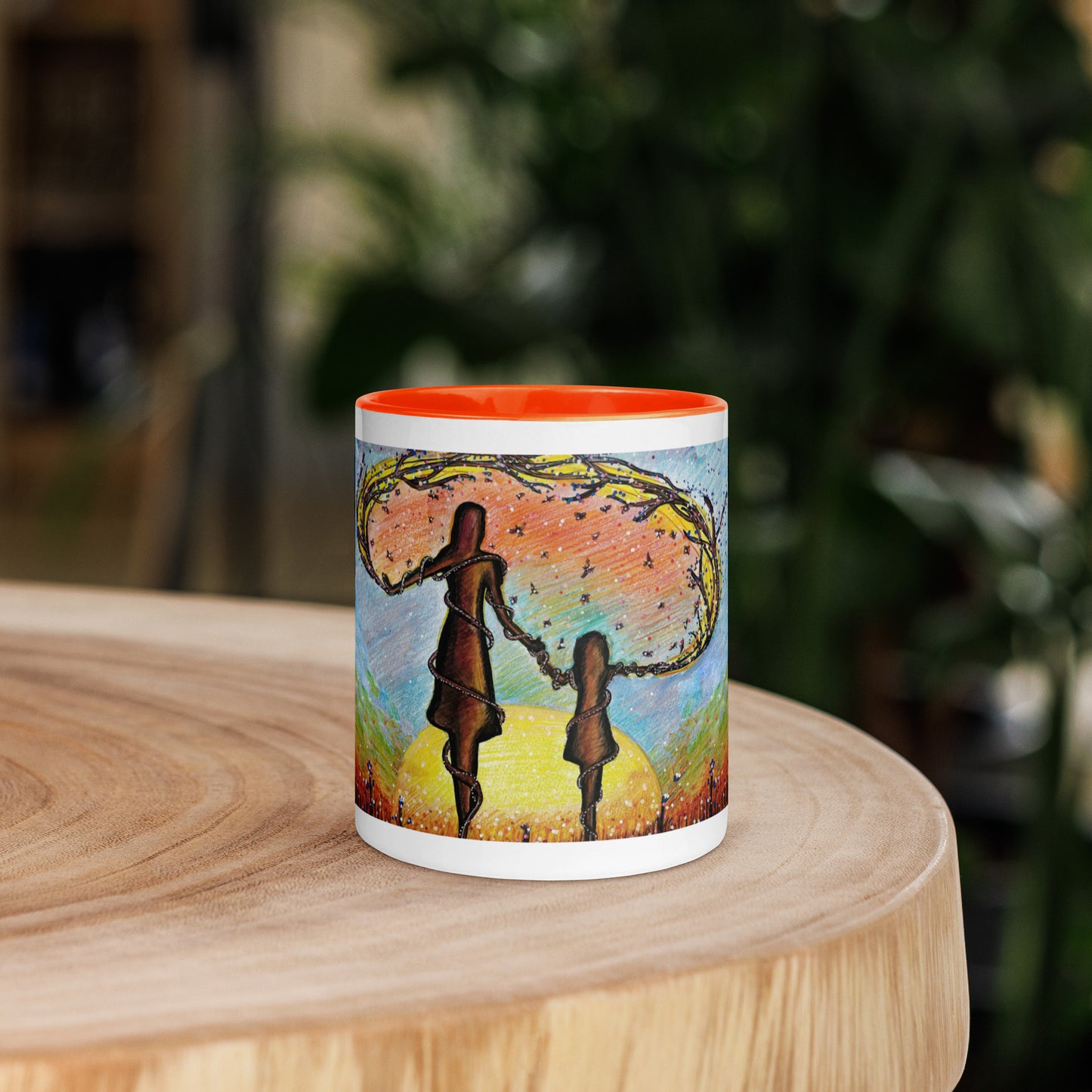 Mum & Me Mug | Choice of Black, Orange, Blue or Yellow Inside