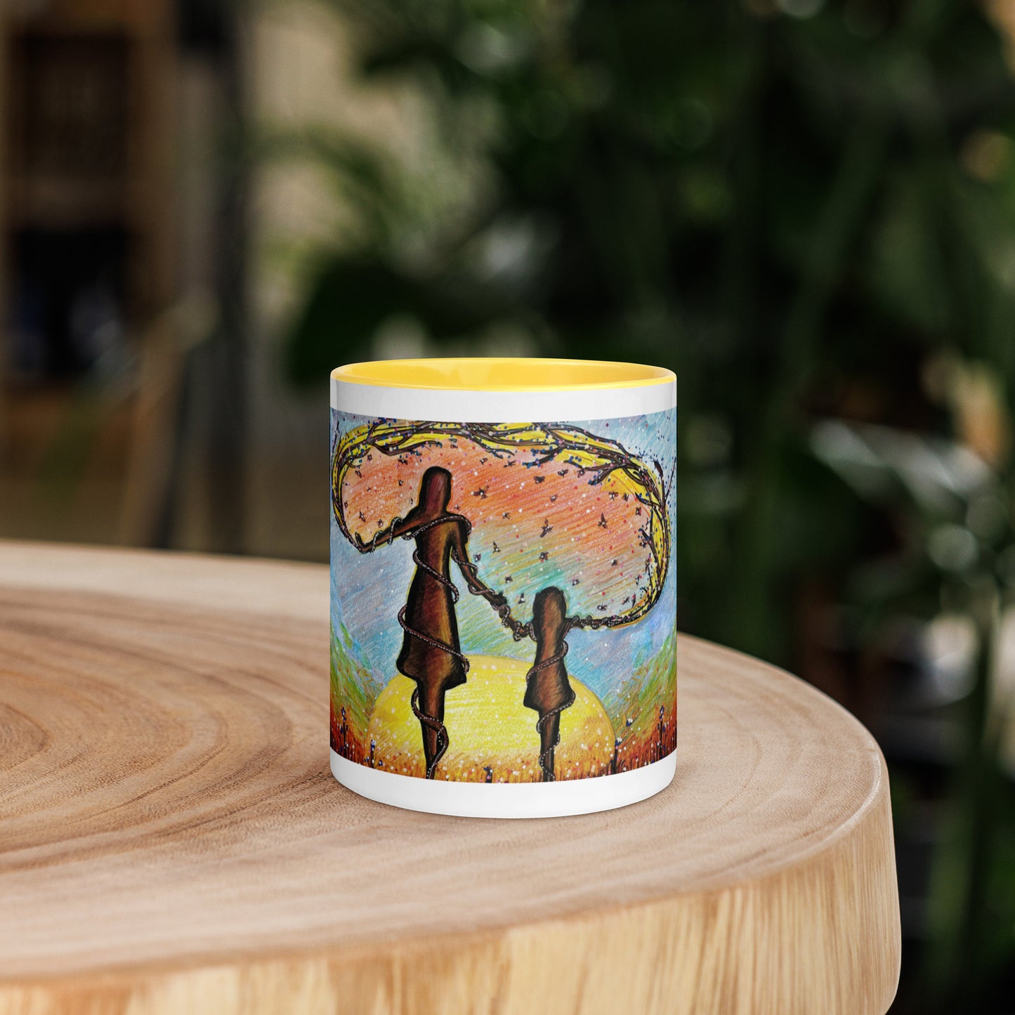 Mum & Me Mug | Choice of Black, Orange, Blue or Yellow Inside