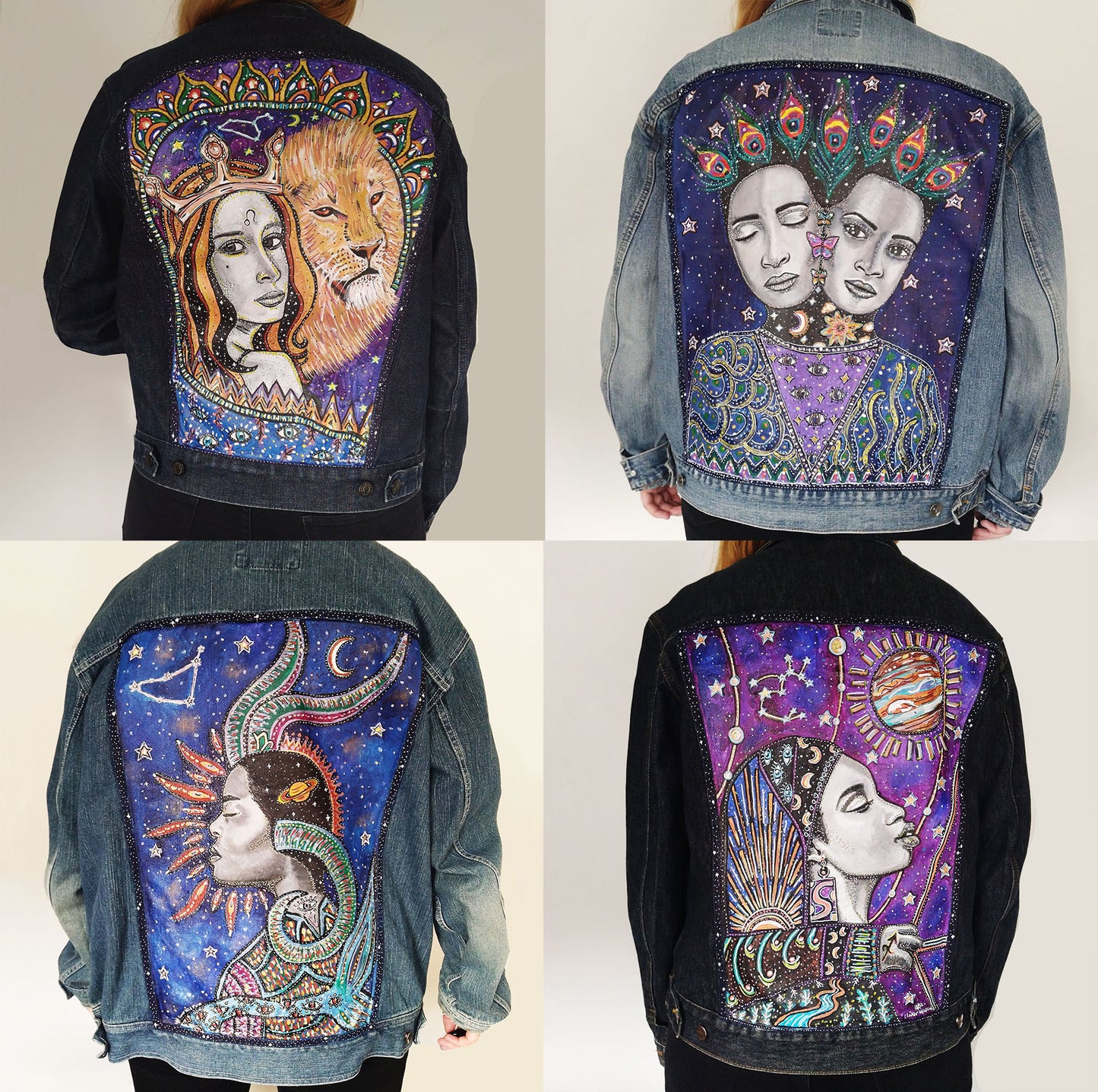 Custom Star Sign Hand Painted One Of A Kind Denim Jacket