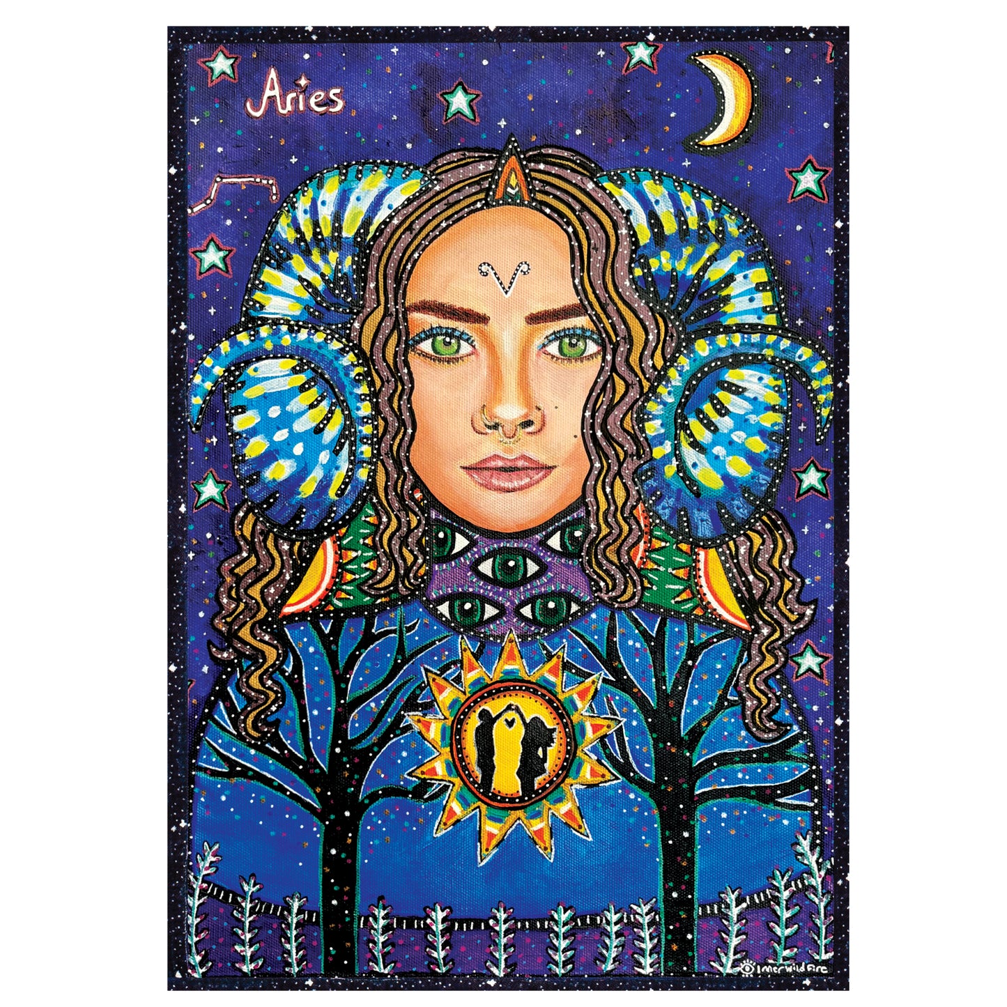 Queen Aries Star Sign Print | A6, A5, A4 & A3 Size