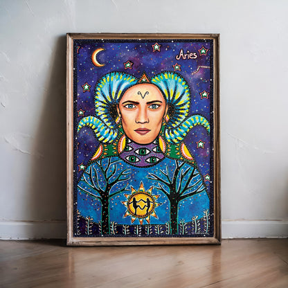 King Aries Star Sign Print | A6, A5, A4 & A3 Size