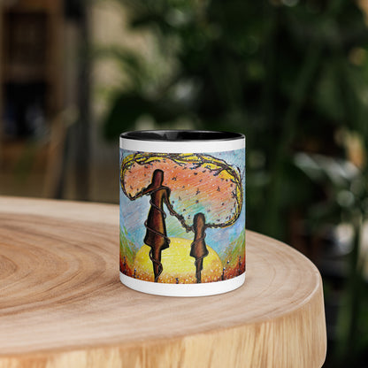 Mum & Me Mug | Choice of Black, Orange, Blue or Yellow Inside