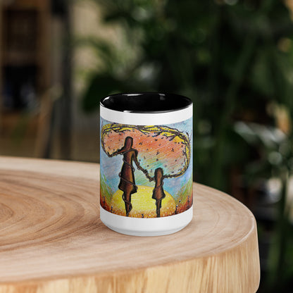 Mum & Me Mug | Choice of Black, Orange, Blue or Yellow Inside