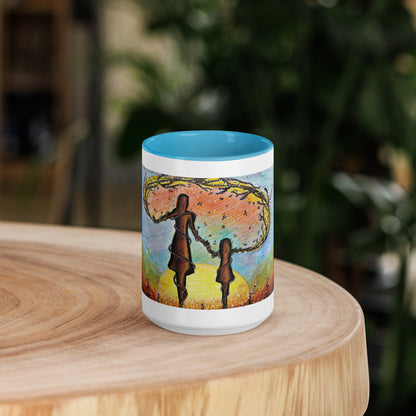 Mum & Me Mug | Choice of Black, Orange, Blue or Yellow Inside
