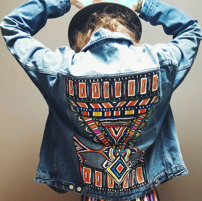 Custom Hand-Painted Denim Jacket
