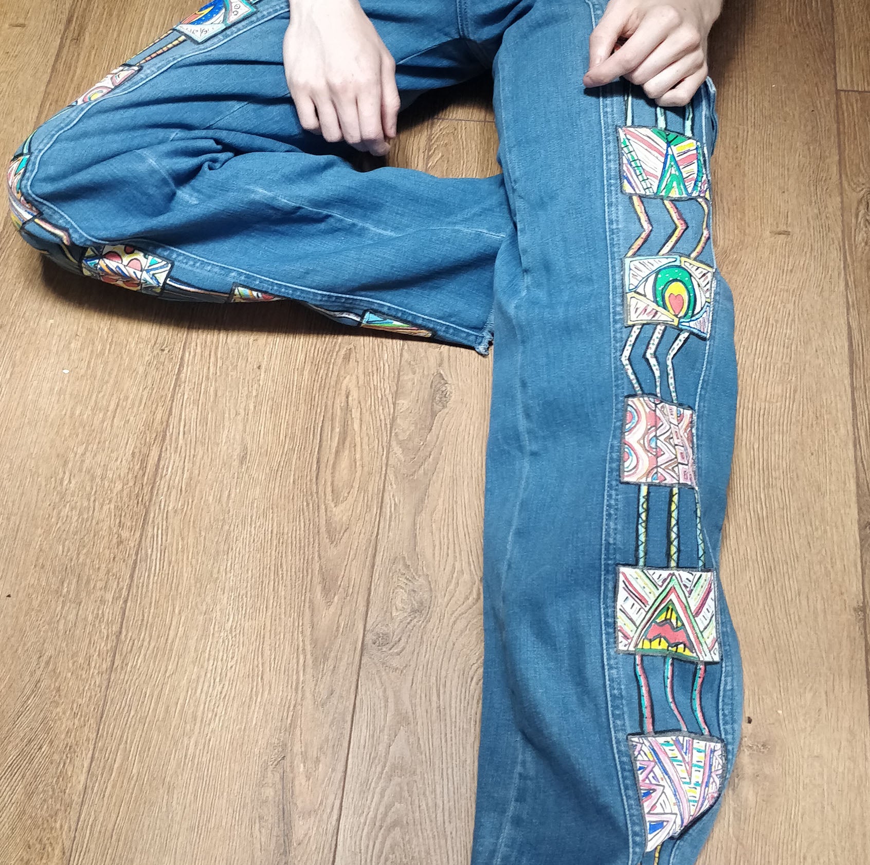 Hand Painted Jeans for Men