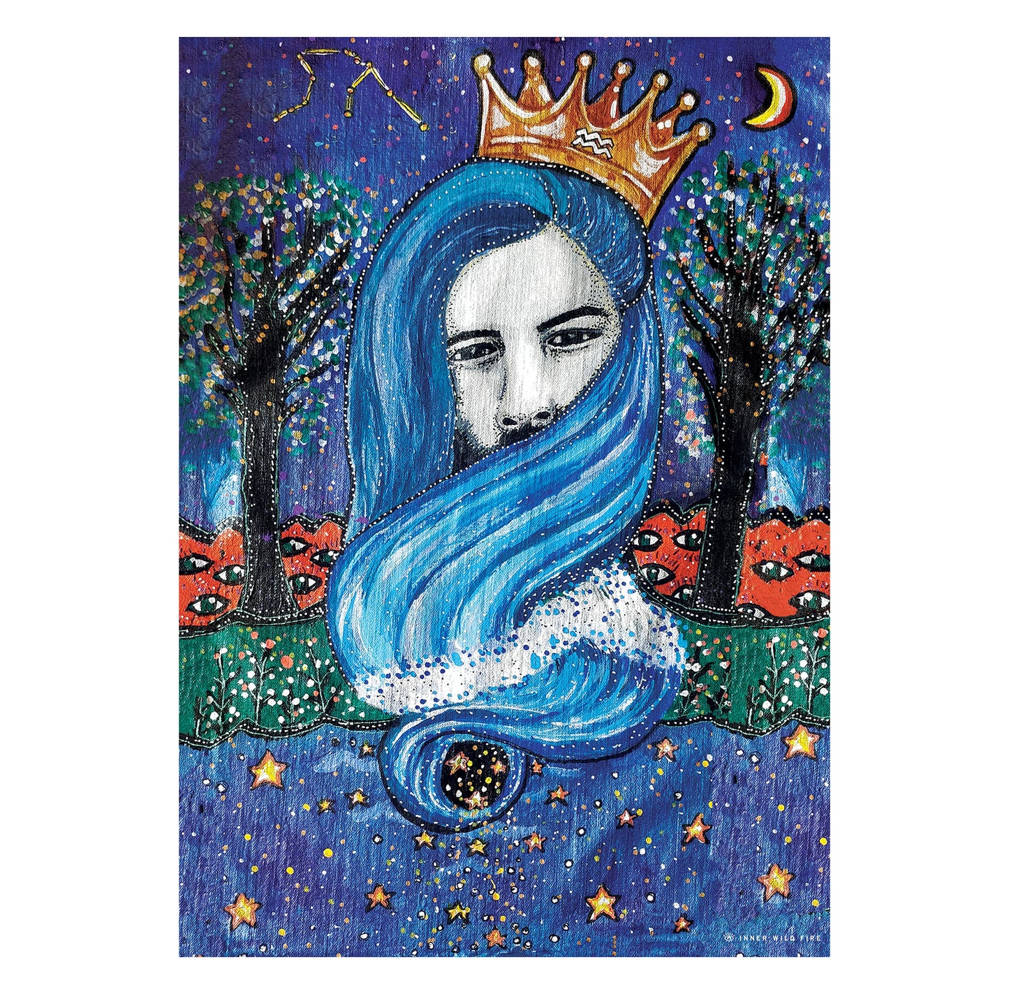 Aquarius Star Sign Print | A5 & A4 Size or Digital Download