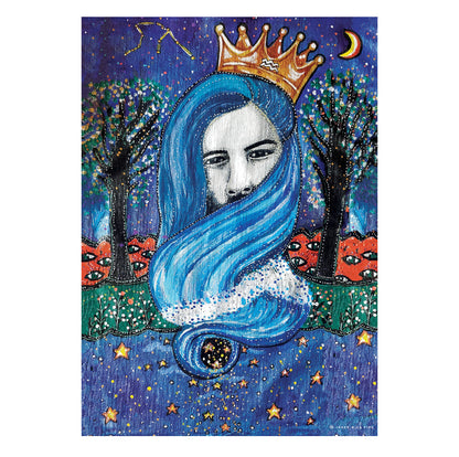 Aquarius Star Sign Print | A5 & A4 Size or Digital Download