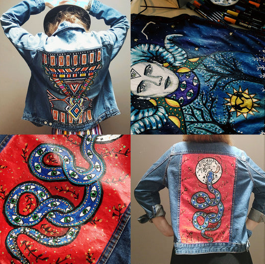 Custom Hand-Painted Denim Jacket