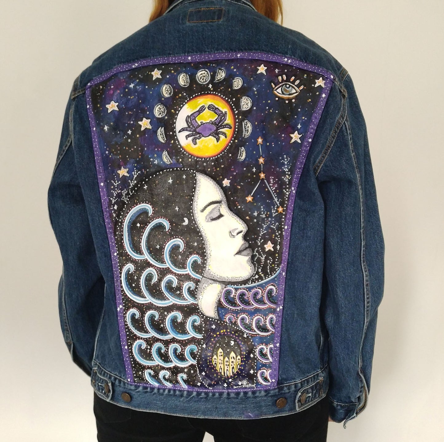 SOLD Cancer Hand Painted One Of A Kind M Denim Jacket