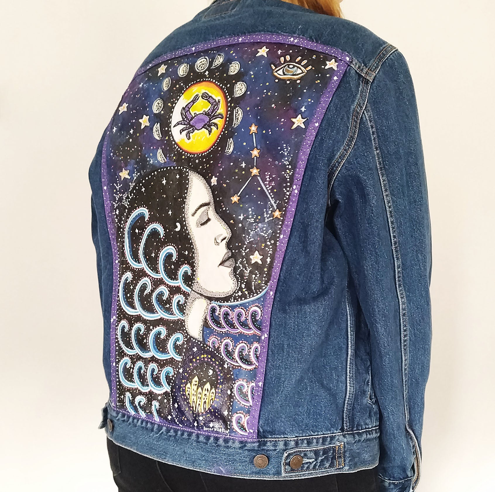 SOLD Cancer Hand Painted One Of A Kind M Denim Jacket