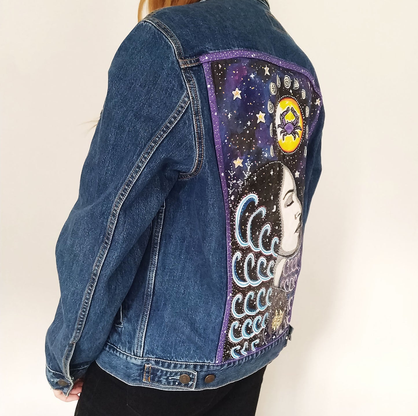 SOLD Cancer Hand Painted One Of A Kind M Denim Jacket