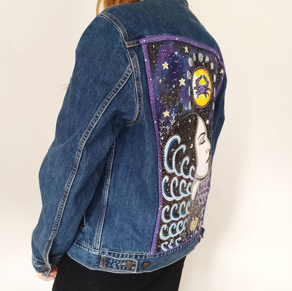 SOLD Cancer Hand Painted One Of A Kind M Denim Jacket