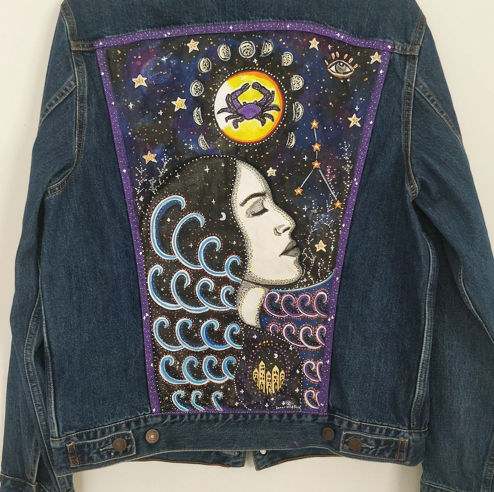 SOLD Cancer Hand Painted One Of A Kind M Denim Jacket