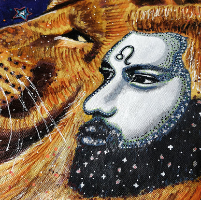 SOLD Leo Male Hand Painted One Of A Kind Denim Jacket