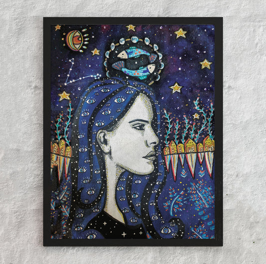 Pisces Star Sign Print | A5 & A4 Size or Digital Download